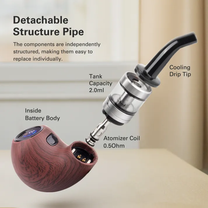 1bcd326b589f4db284ea064bfd855014_713x.webp Kamry P6 Classical E Pipe, Rechargeable 1400mah - Image 3