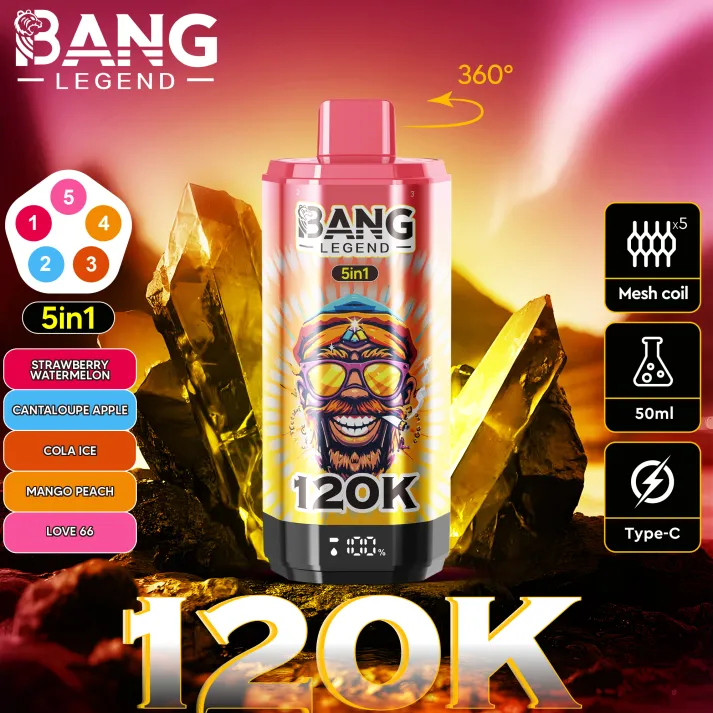 Bang-120k-Strawberry-Watermelon-Cantaloupe-Apple-Cola-Ice-Mango-Peach-Love-66.webp Bang Legend 120K Puffs Disposable Vape - Image 10
